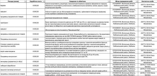 Де, скільки та за що на Волині готові платити від 8-ми до 30-ти тисяч гривень в місяць: ТОП вакансії 